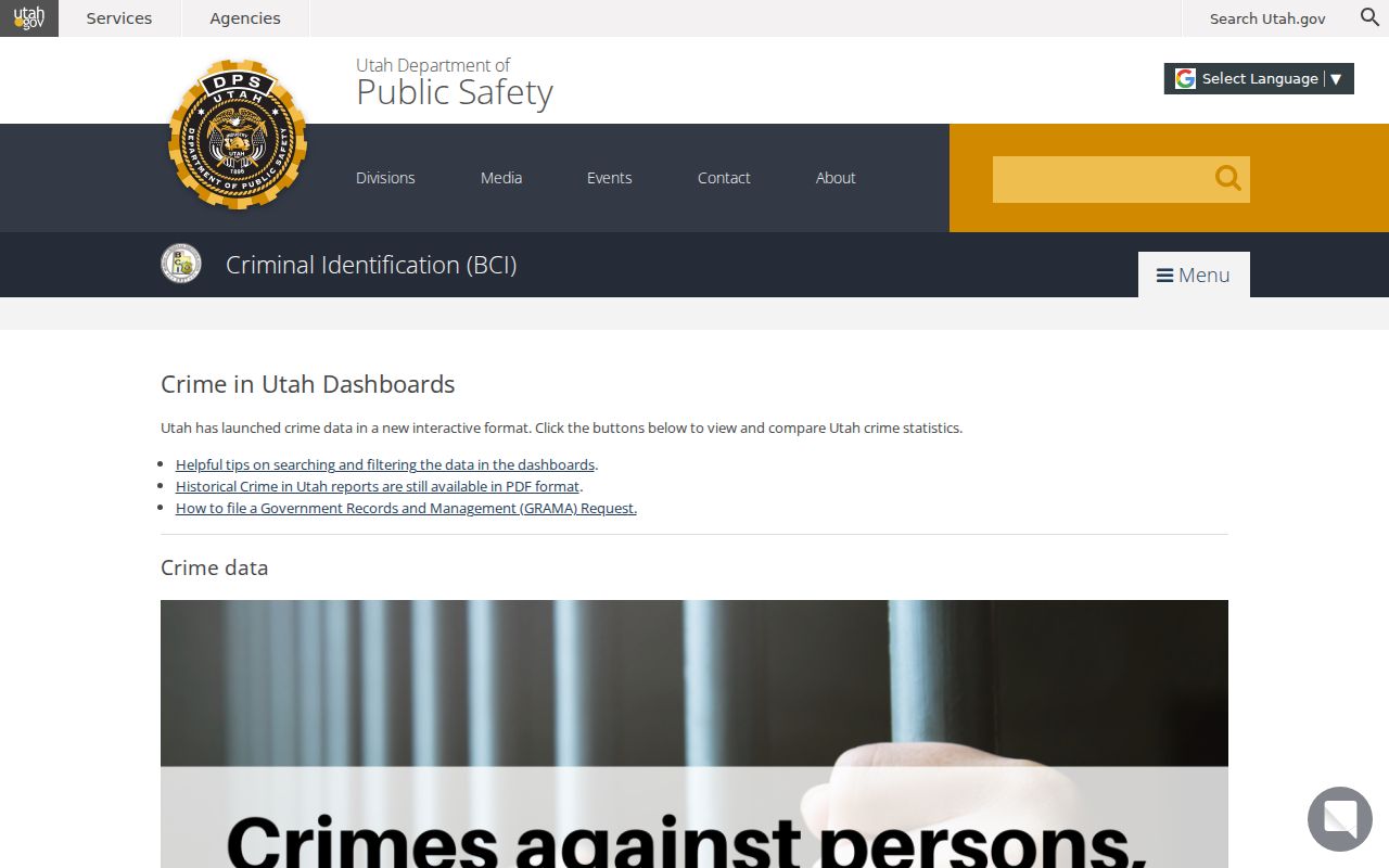 Uintah County criminal record statistics filters in Crime in Utah
